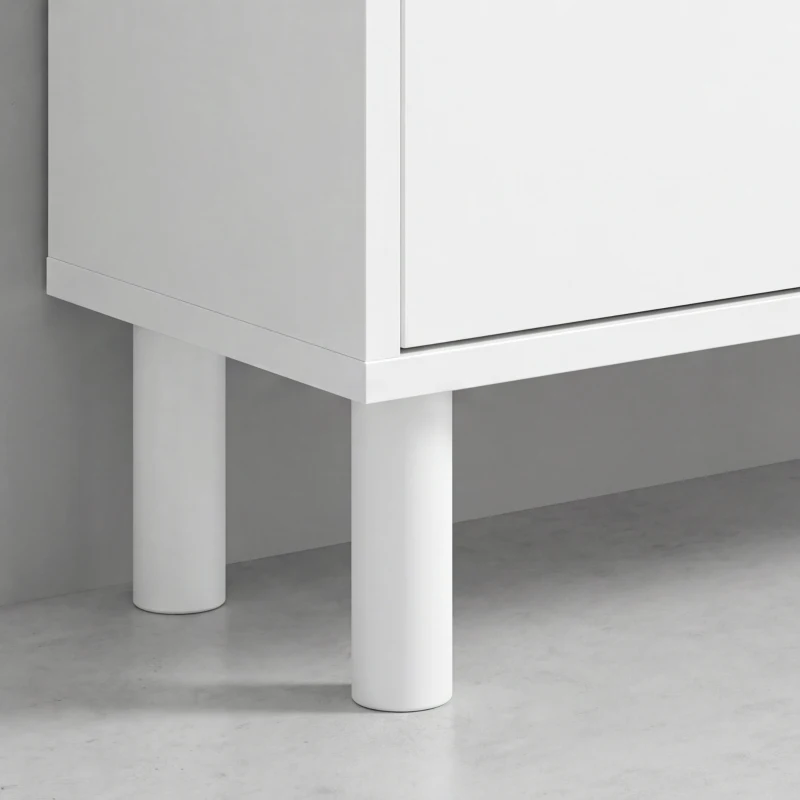 HOMCOM Zapatero para 32 Pares con 4 Cajones Abatibles y Estantes Regulables 80x23,5x157 cm Blanco