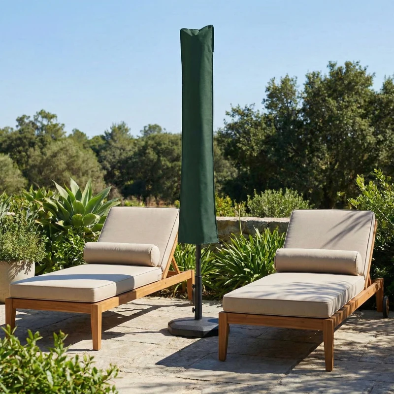 Outsunny Parasol Cover, Cantilever Umbrella Cover for 2-3.5 m Parasols, Banana Umbrella Protector with Zipper, Green