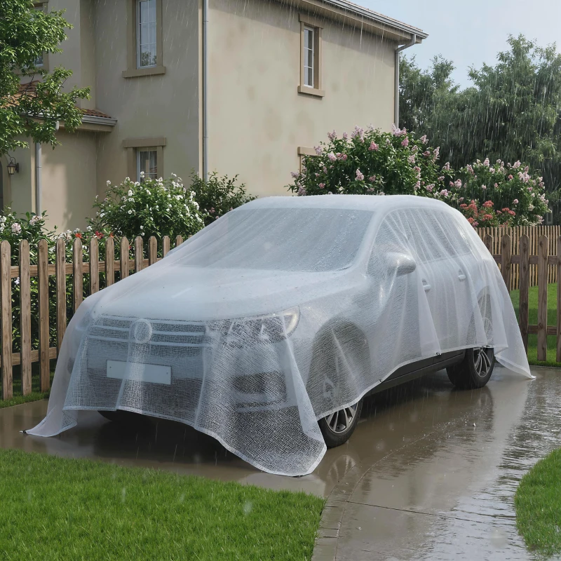 Outsunny Telone Impermeabile 4x6m, Robusto PE 140GSM, Resistente agli Strappi