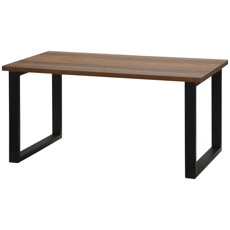 HOMCOM Mesa de Centro Rectangular de Estilo Industrial con Encimera de Madera y Marco de Acero 100x60x50 cm Natural