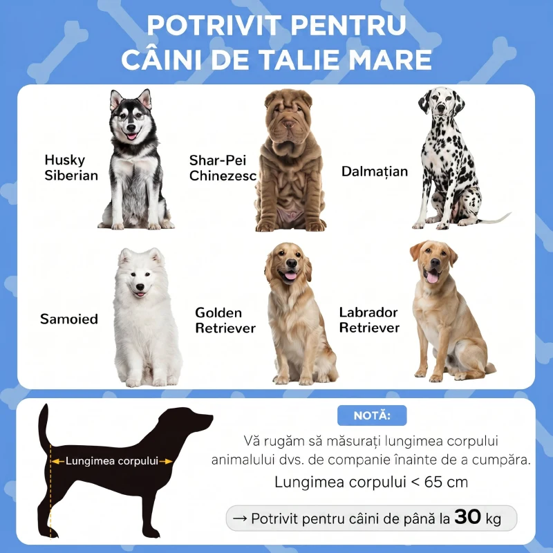 PawHut Cușcă pentru Câini de Talie Mare cu Acoperiș de Protecție, din Oțel și Poliester, 106x76x94 cm, Albastru Închis