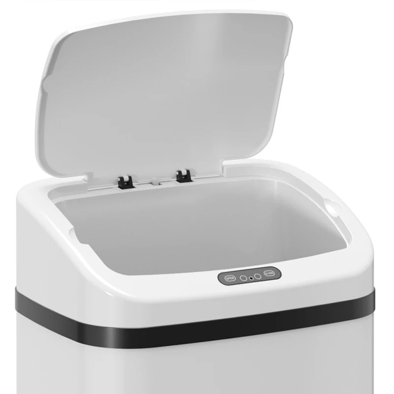 HOMCOM 48L Stainless Steel Sensor Bin - White