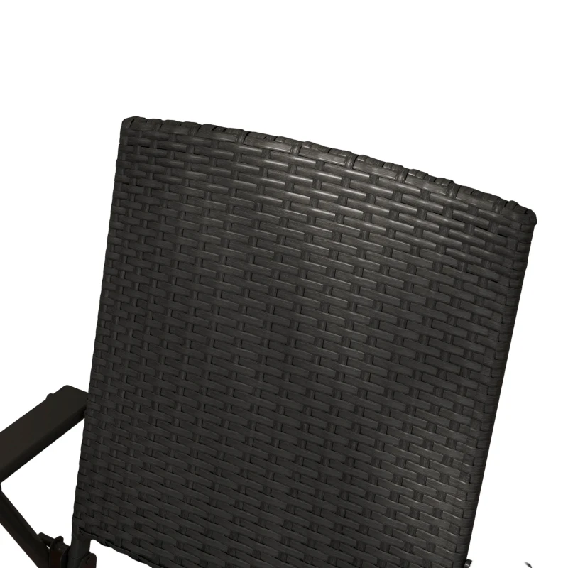 Outsunny Set of Two Folding Rattan Seat Chairs - Black