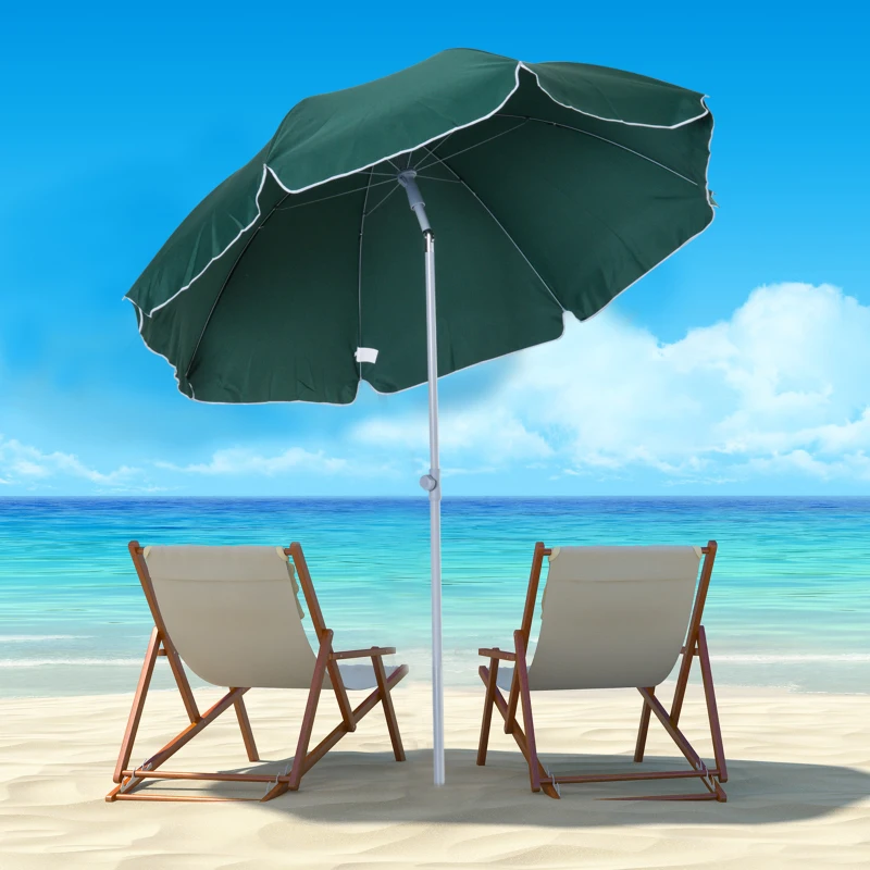 Outsunny Parasol inclinable octogonal de jardin Ø 2 m métal polyester vert
