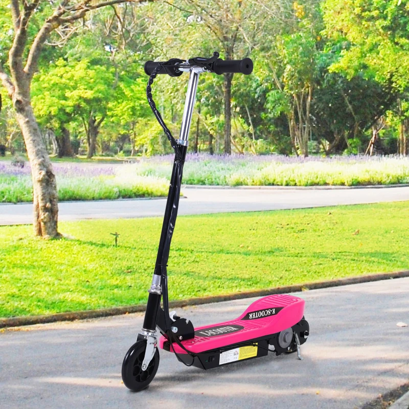 HOMCOM Patinete Eléctrico Plegable para Niños y Adolescentes de +7 Años con Manillar Ajustable en Altura 78x37x87-95 cm Rosa