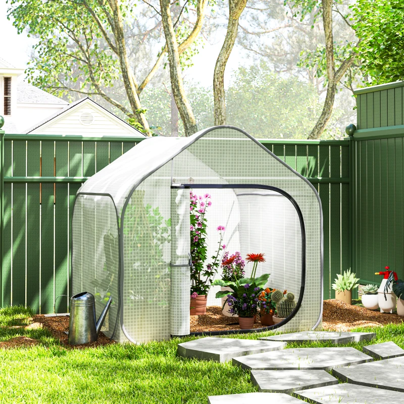 Outsunny 150 x 148cm Pop-Up Greenhouse - White