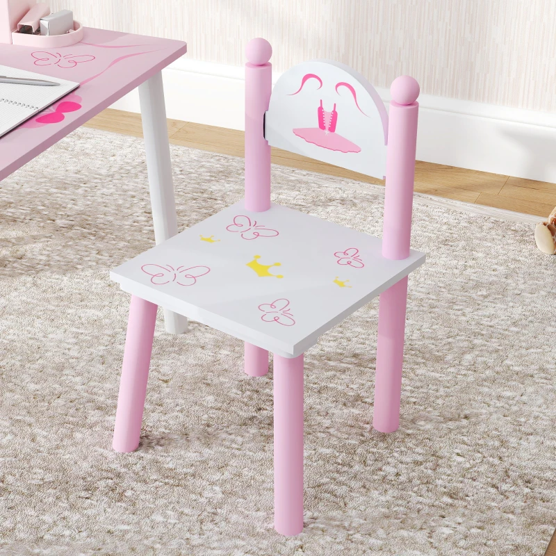 AIYAPLAY Mesa y Sillas Infantiles para Niños de 2-5 Años de 3 Piezas Mesa Infantil con Sillas para Sala de Juegos Rosa y Blanco