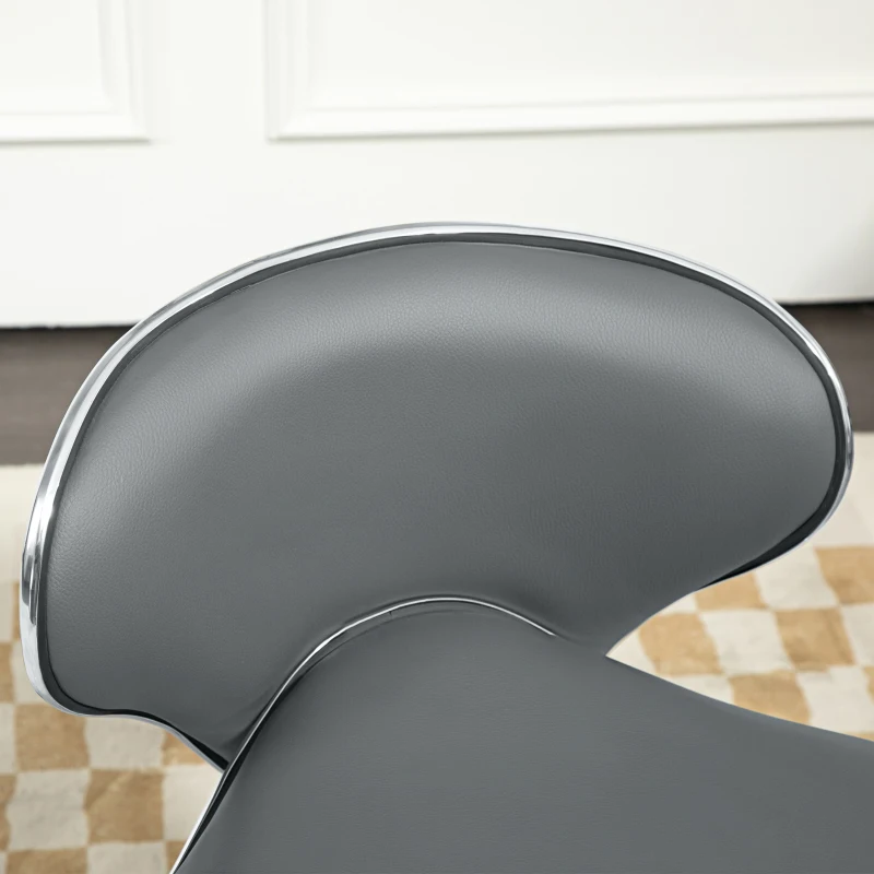 HOMCOM Tabouret à roulettes tabouret de travail avec hauteur réglable 44-56 cm et dossier, pivotant 360°, gris