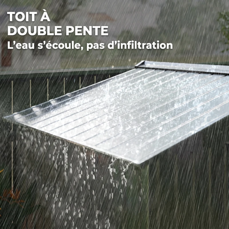 Outsunny Abri de Jardin 2,5 m² - Remise pour Outils avec Kit de Fondation - Cabanon Porte Verrouillable - Tôle d'Acier Gris