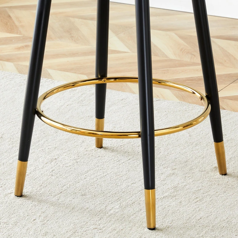 Tabouret de bar pivotant 360°, design moderne, structure métal, lot de 2, 47,40x44,00x92,00 cm, Gris clair
