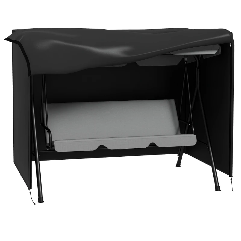 Outsunny Beschermhoes voor Tuinschommel, Waterdichte Hoes voor Tuinschommel, Afdekhoes, 205 x 124 x 164 cm, Zwart