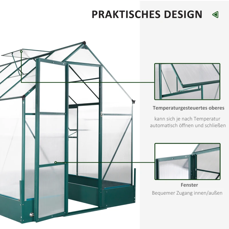 Outsunny kas voor in de tuin kweekkas tomatenhuis koude kas 250 x 190 x 219 cm