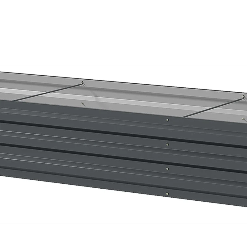 Outsunny Verhoogde Plantenbak, Tuinbed, Kruidentuin, weerbestendig, open bodem, 240 x 60 x 30 cm, Donkergrijs