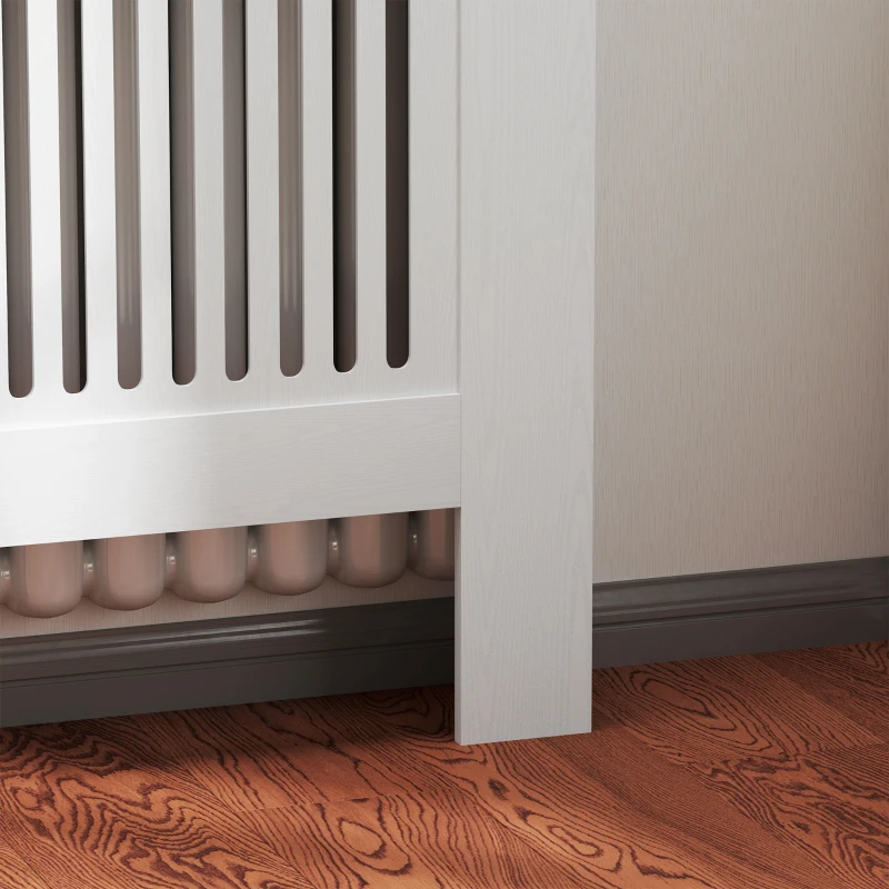 HOMCOM Radiatorombouw, Verwarmingsafdekking, 78 x 19 x 81cm, Radiator-afdekking voor Slaapkamer, Woonkamer, MDF, Wit