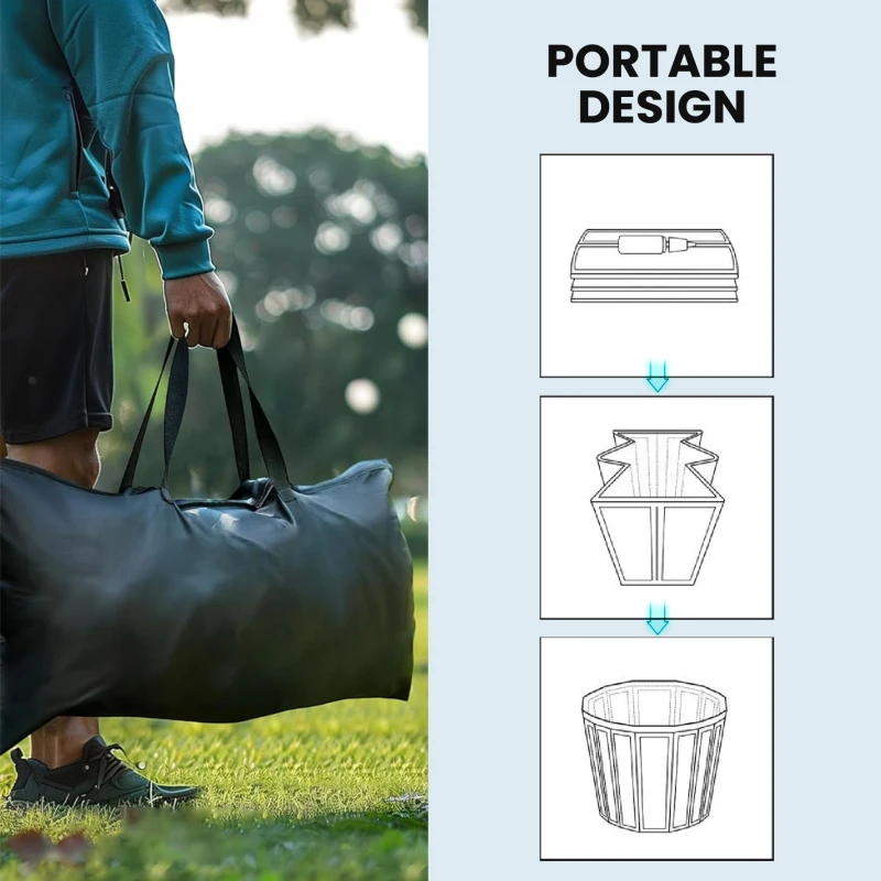 Outsunny Baignoire à Glace Pliable Gonflable 280 L avec Couvercle et Pompe pour Entraînement à l'Eau Froide, 78x78x71 cm, Noir