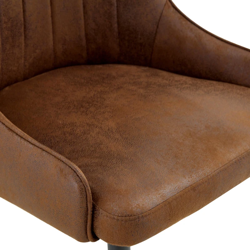 Lot de 2 chaises de salle à manger, dossier motif éclair stylé, déperlante et facile d'entretien, 47.3x44x91 cm, Marron+Noir