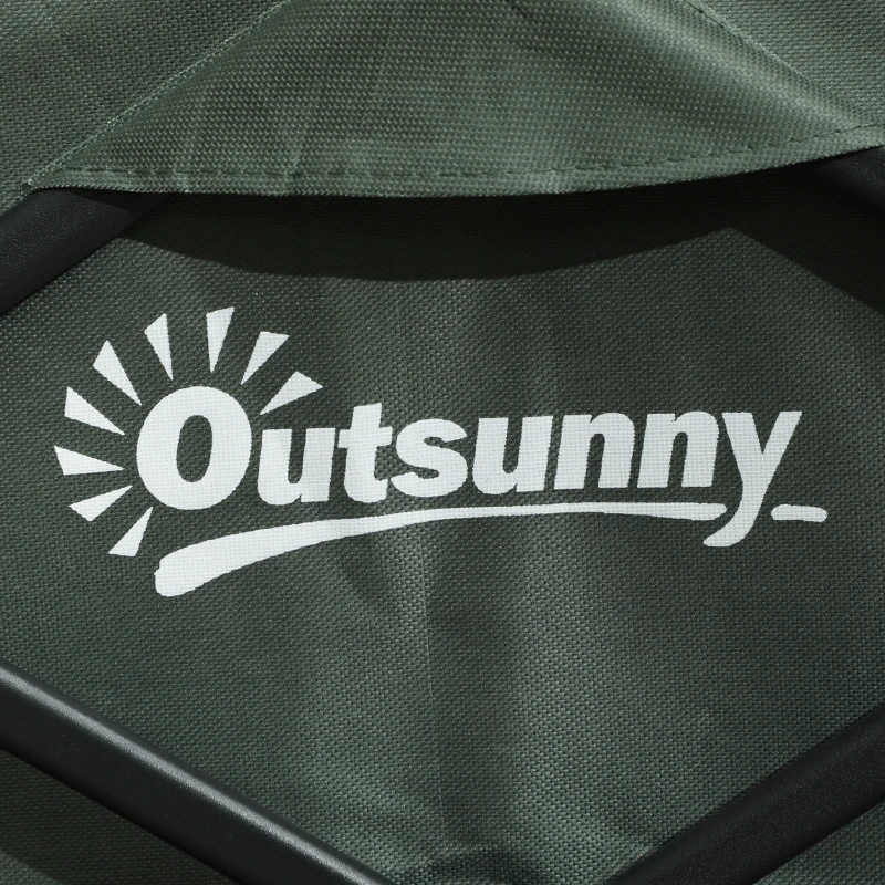 Outsunny Tuinwagen 120 kg Draagvermogen, Opvouwbare Transportkar met Afneembaar Zeil, Handvat, Wielen, 95 Liter, Groen