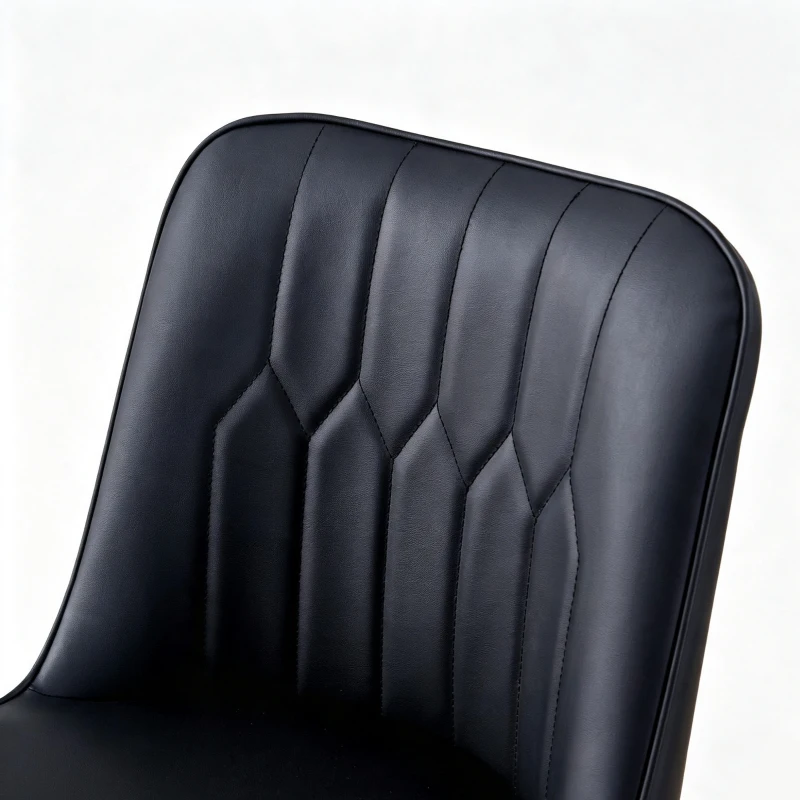 Lot de 2 tabourets de bar hauteur, design moderne et confortable, dossier incurvé et repose-pieds, 42x45x100 cm, Noir