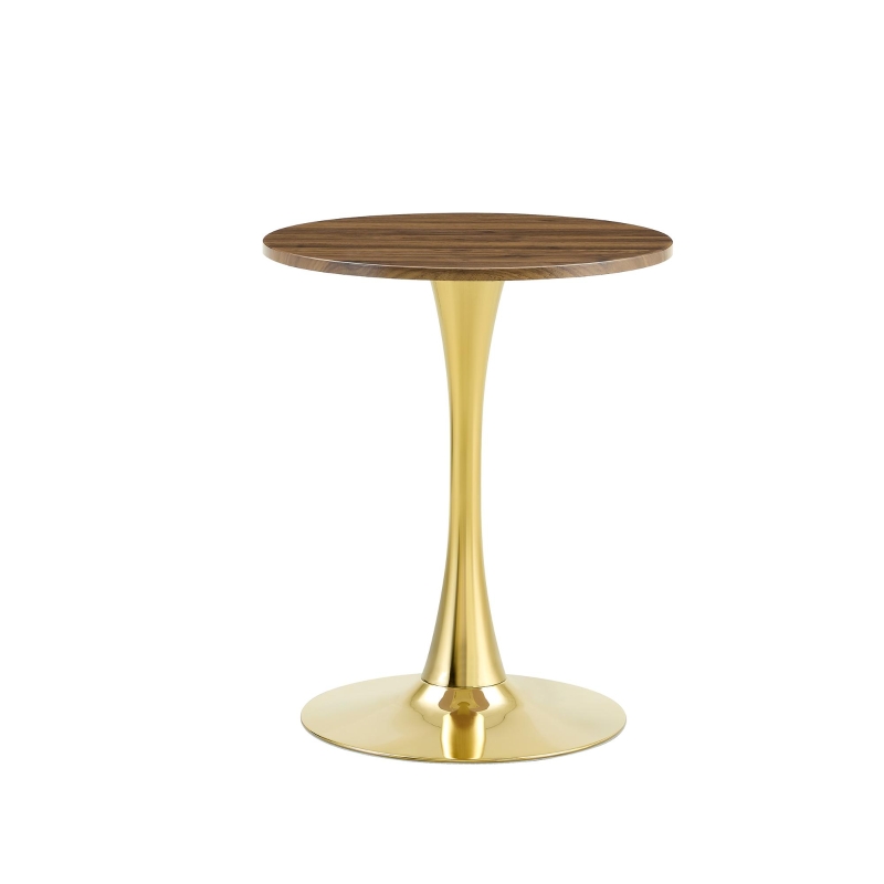 Table d'appoint ronde, style mid-century, pieds antidérapants, usage multifonction, 60x60x72 cm, Noyer