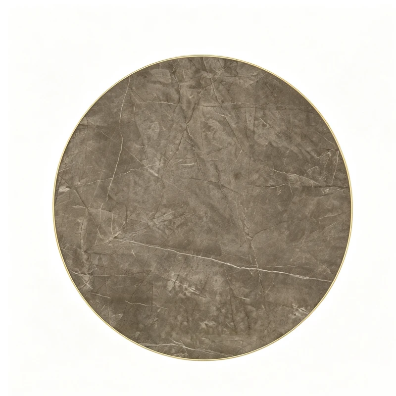 Table d'appoint ronde, plateau anti-rayures facile à nettoyer, 60x60x74 cm, Gris