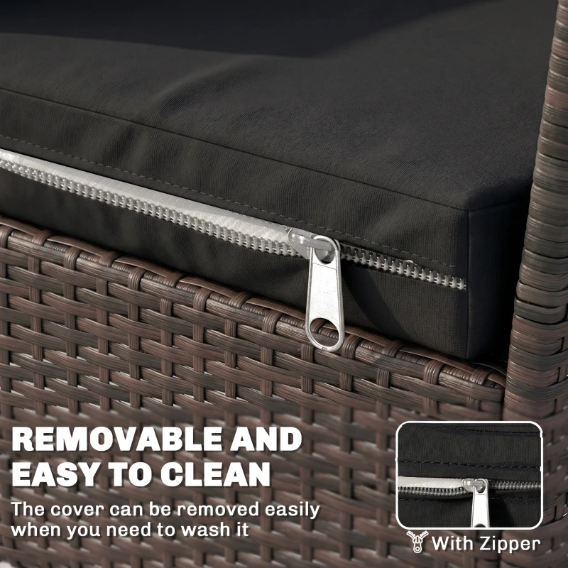 Outsunny Outdoor Seat Cushion Pads for Rattan Furniture, 3 PCs Garden Furniture Cushions, Black