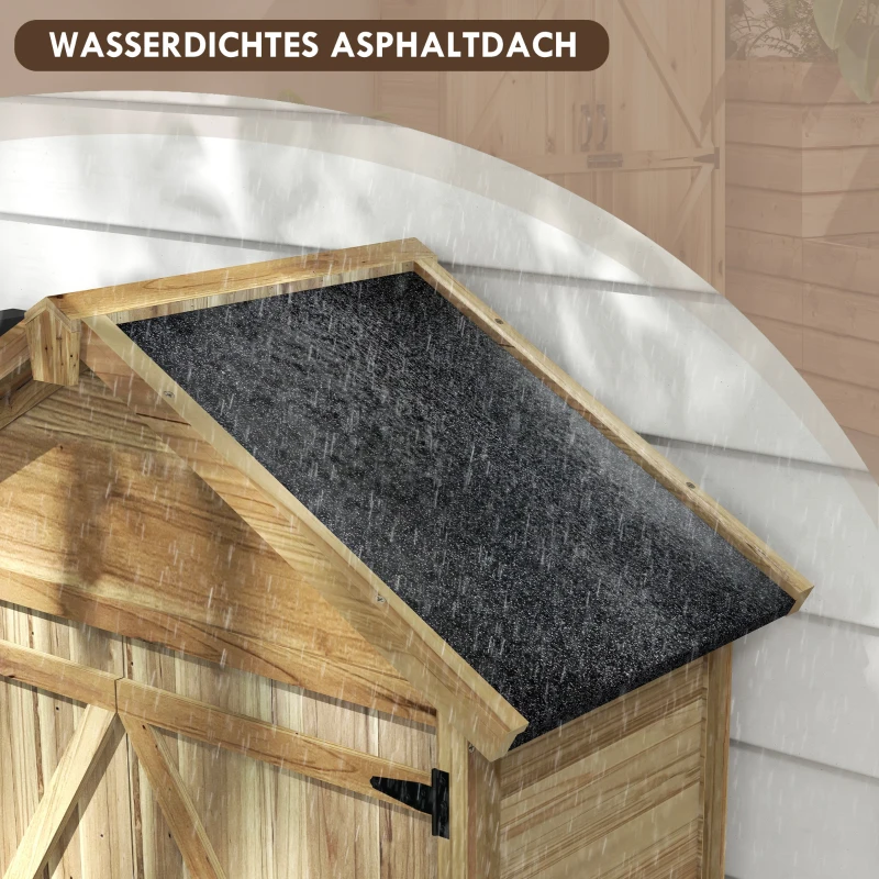 Outsunny Tuinhuis Tuinschuur Tuinkast, weerbestendig, vintage design, 102 cm x 54 cm x 177 cm, Natuur(m-5)