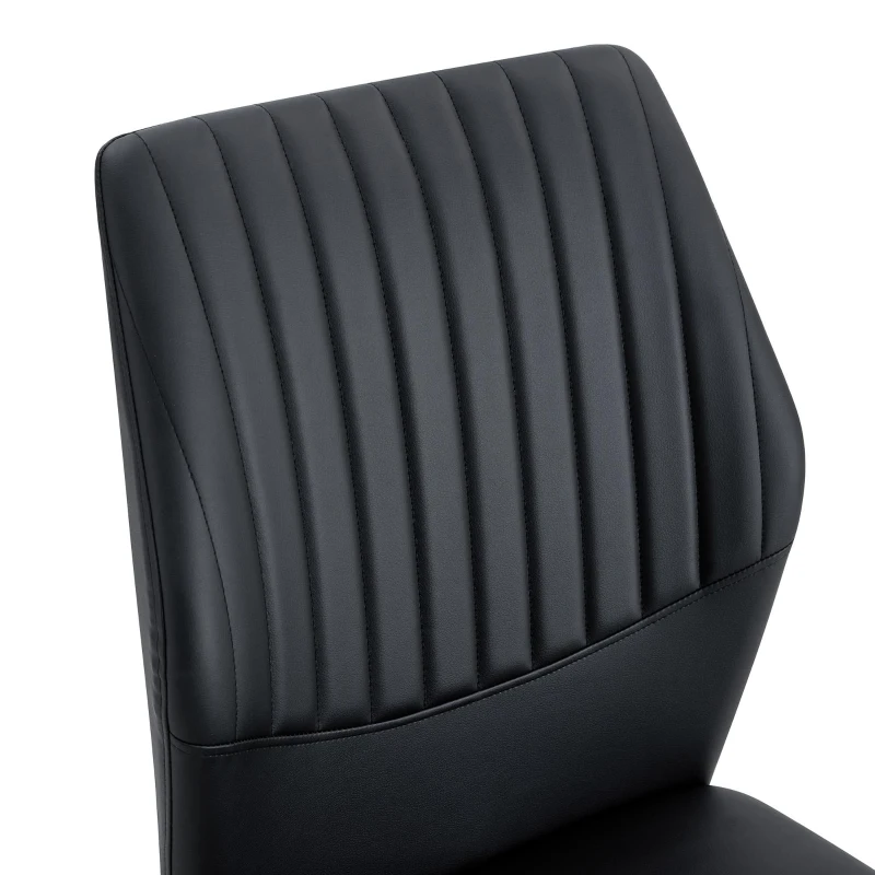 Lot de 4 chaises de salle à manger, style léger-luxe, patins antidérapants, 43x42.6x93 cm, Noir+Doré