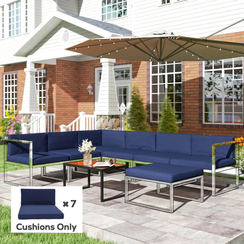 Outsunny 14-piece Dining Set Cushions - Dark Blue
