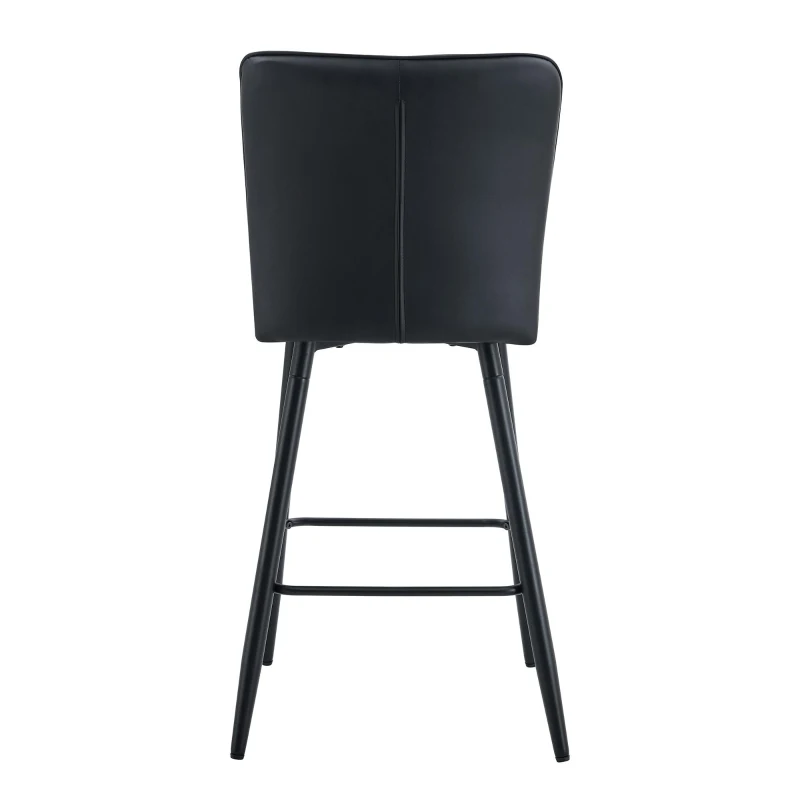 Ensemble 2 tabourets de bar 101 cm, dossier ergonomique, pieds réglables antidérapants, 44x44x101 cm, Noir
