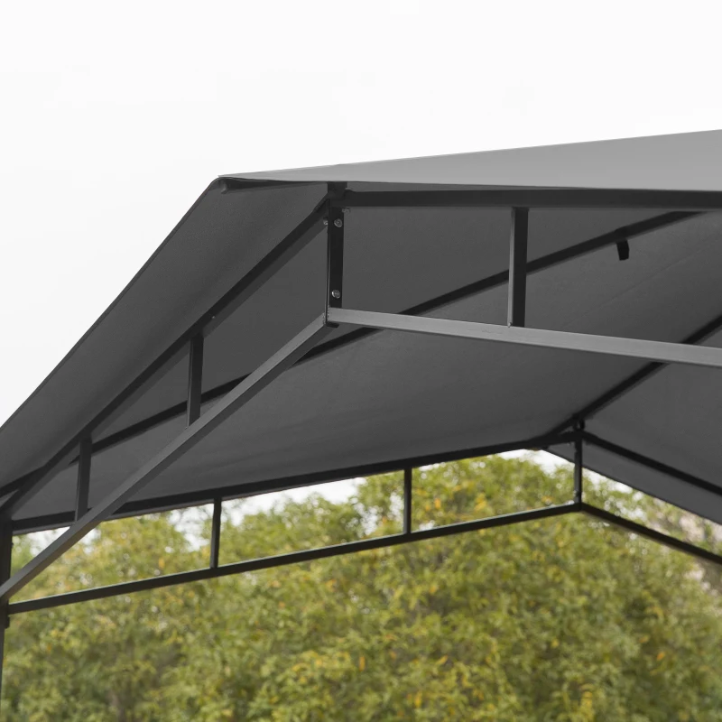 Outsunny Tuinpaviljoen paviljoen overkapping zonwering partytent prieel 3 x 3 m