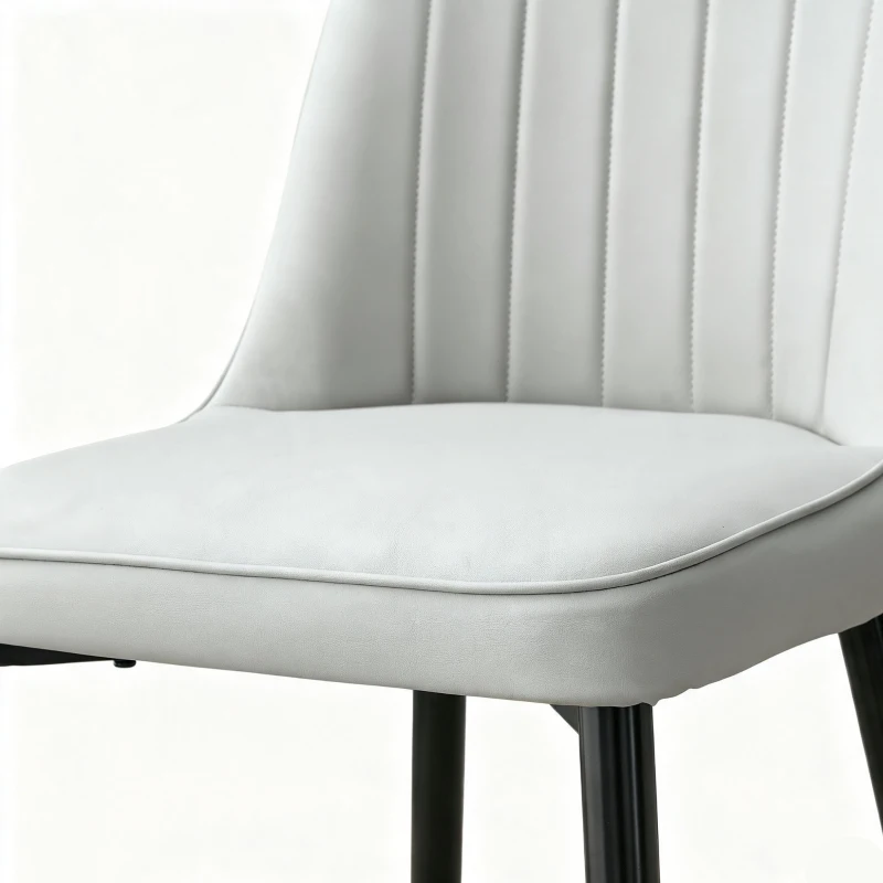 Lot de 2 chaises de salle à manger modernes, assise rembourrée, embouts antidérapants, 43x41.5x89 cm, Gris clair