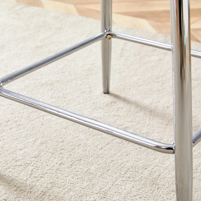 Lot de 2 tabourets de bar transparents, design moderne et aérien, 51x45x102 cm, Argenté