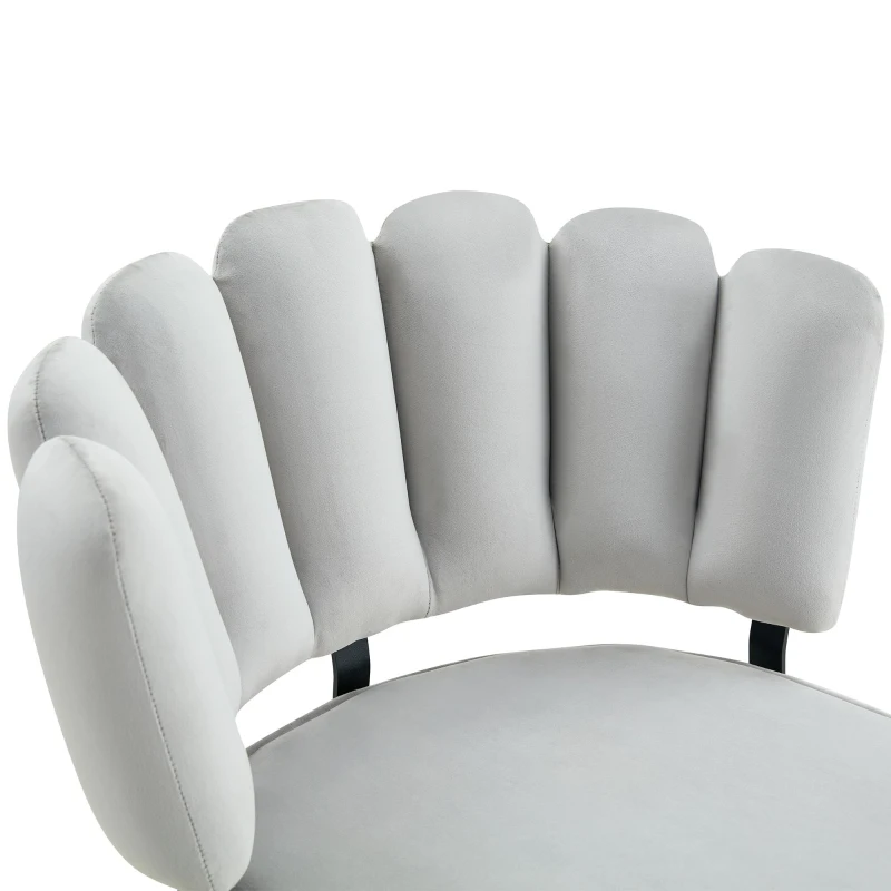Lot de 2 chaises de salle à manger, mousse haute densité, patins antidérapants, 60x48x80 cm, Gris clair+Noir