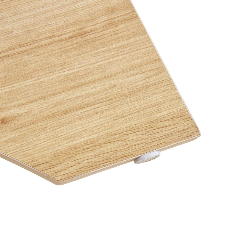 Table basse ronde en verre, design moderne, patins antidérapants, 104.9x60x35.6 cm, Couleur naturelle