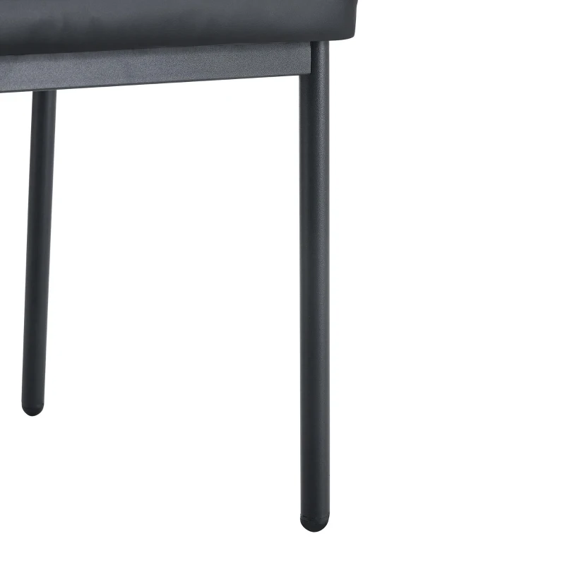 Lot de 4 chaises de salle à manger, style léger-luxe, patins antidérapants, 43x42.6x93 cm, Noir