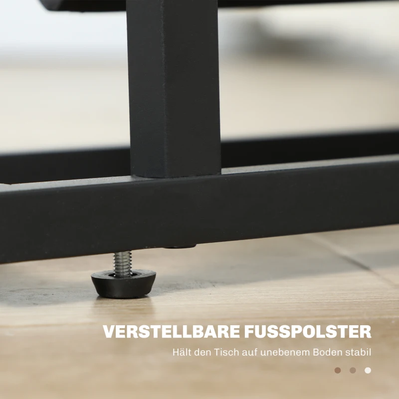 HOMCOM Bijzettafel in Metaal met Stoffen Tas en Glazen Blad, Smalle Tafel voor Woonkamer, Slaapkamer, Zwart