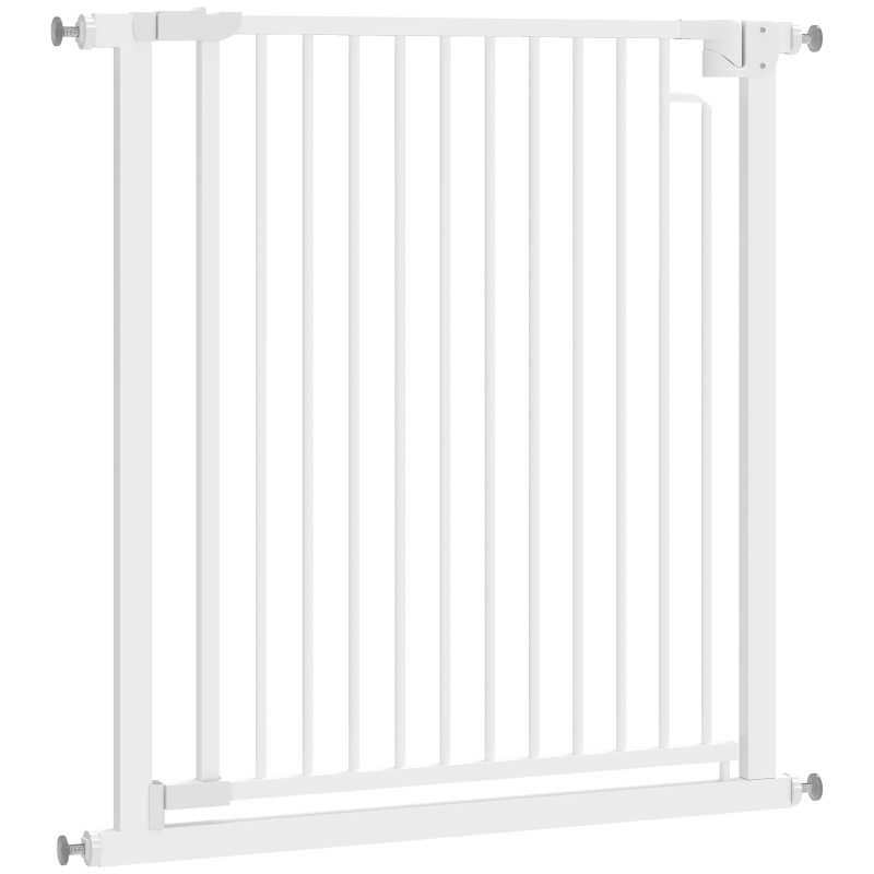 PawHut Barrière de sécurité pour chiens et bébés 76 à 80 cm avec extension fixation par pression sans perçage 76 à 80cm blanc