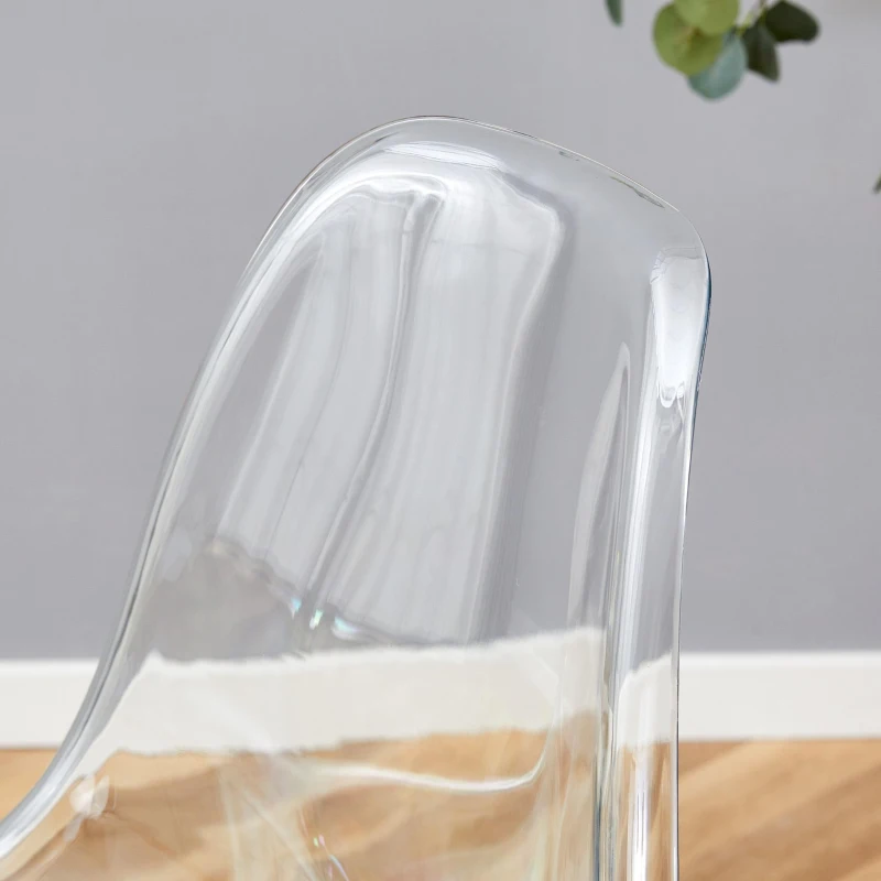 Lot de 2 tabourets de bar transparents, design moderne et aérien, 51x45x102 cm, Argenté