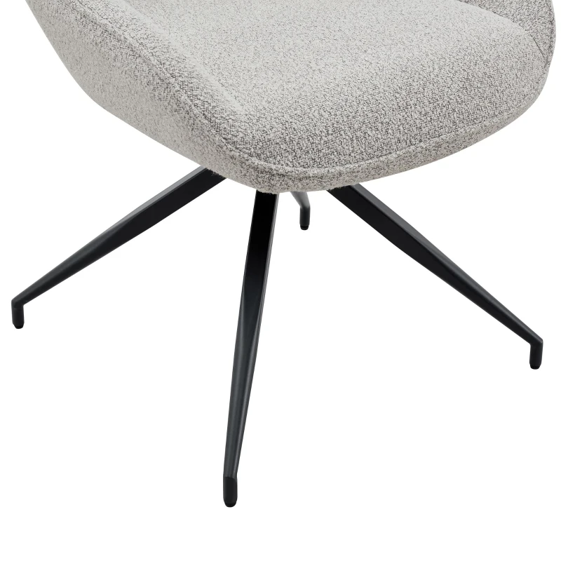 Chaise de salle à manger pivotante 360°, accoudoirs, patins réglables antidérapants, 50x50x87 cm, Gris+Beige