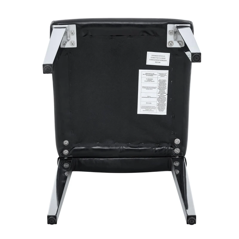 Lot de 4 chaises de salle à manger, style luxe européen, patins antidérapants et silencieux, 42x46x89 cm, Noir+Argent