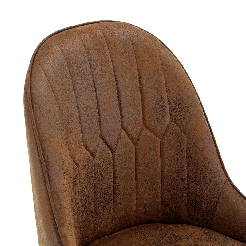 Lot de 2 chaises de salle à manger, dossier motif éclair stylé, déperlante et facile d'entretien, 47.3x44x91 cm, Marron+Noir