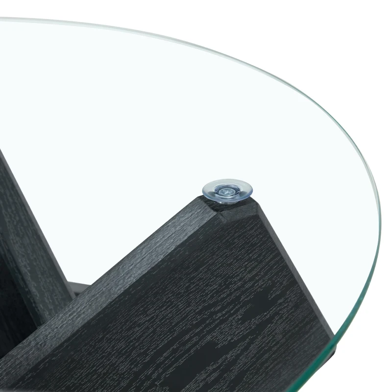 Table basse ronde, design moderne, facile à nettoyer et stable, 79x79x45 cm, Transparent