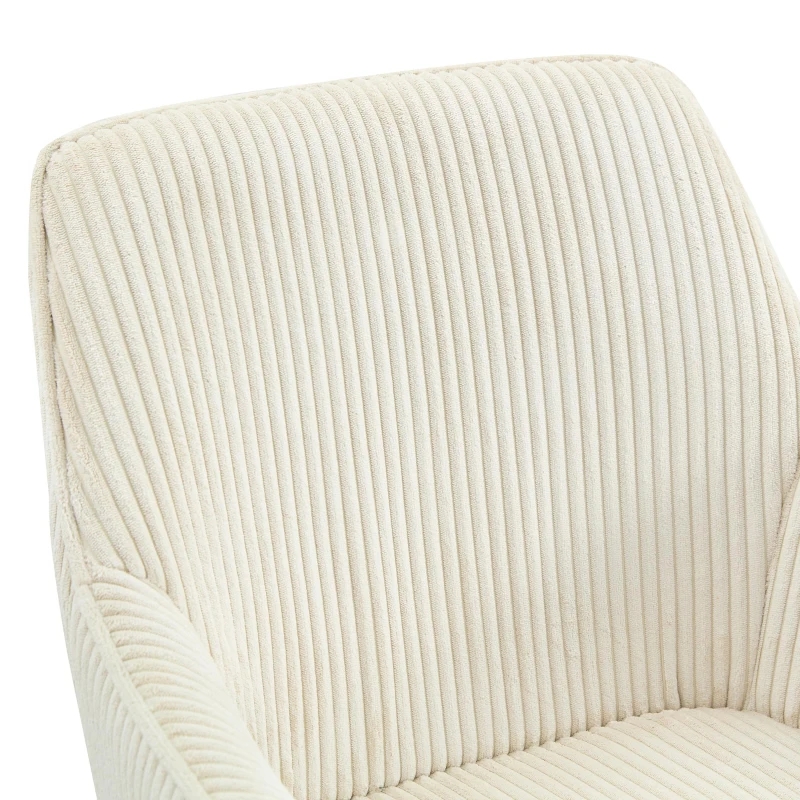 Lot de 2 chaises de salle à manger pivotantes style rétro luxueux, piètement quatre pieds en bois massif, 56,00x44,00x84,00 cm, Couleur naturelle