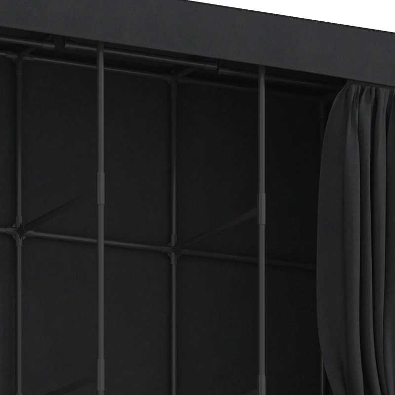 HOMCOM Stoffen kledingkast, stofdicht en draagbaar, 5 kledingroedes, 170 x 45 x 167 cm, zwart