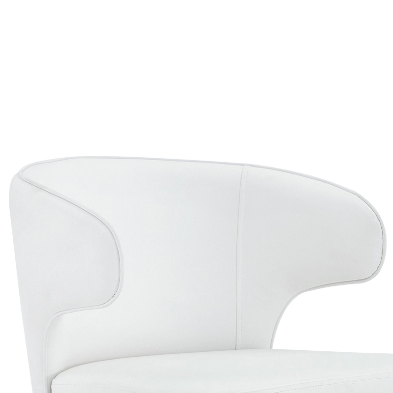 Lot de 2 tabourets de bar avec dossier, réglables en hauteur et pivotants 360°, 49.7x45x110 cm, Blanc