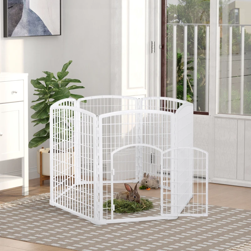 PawHut Recinto per Animali Domestici Animali Domestici PP Ф135 x 95A cm Bianco