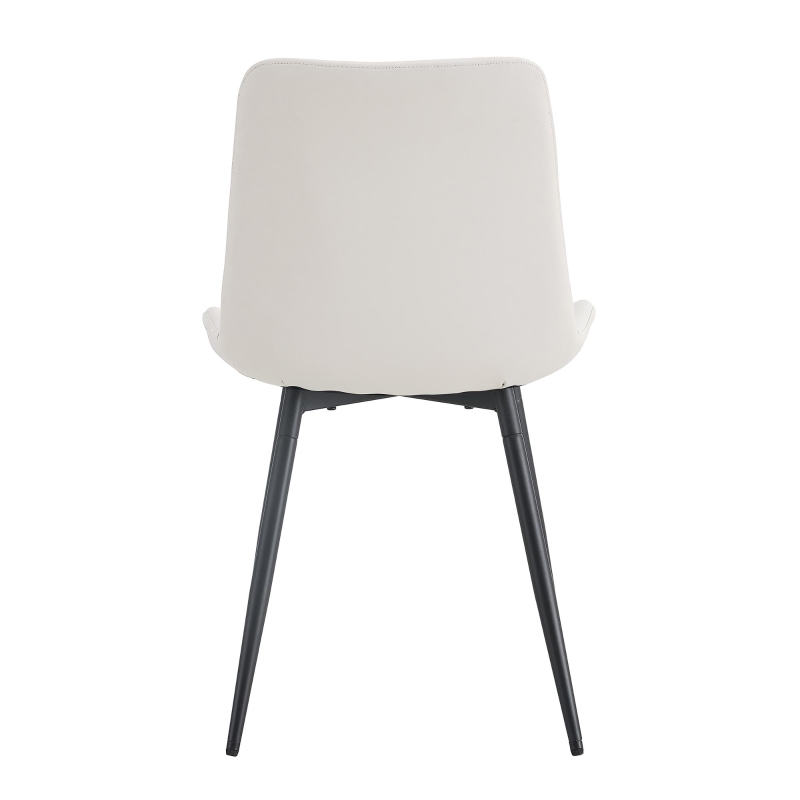 Lot de 4 chaises de salle à manger en similicuir, design moderne, embouts antidérapants, 50x47x83 cm, Blanc+Noir