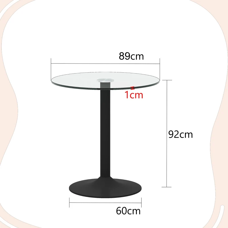 Piètement de table en métal robuste, fixation stable et montage rapide, 60x60x92 cm, Noir