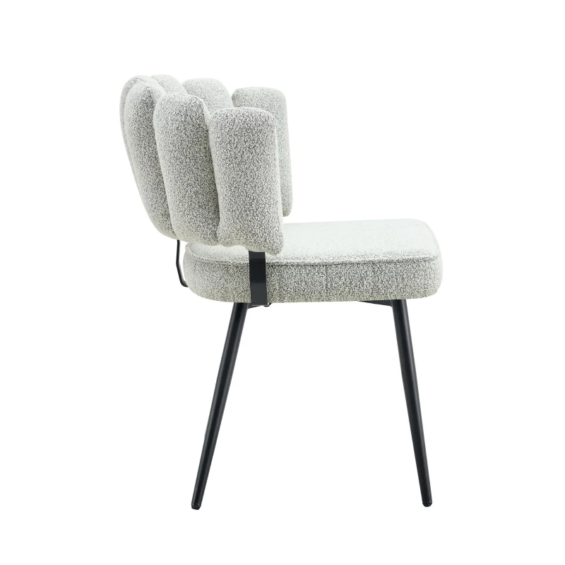 Lot de 2 chaises de salle à manger, mousse haute densité, patins antidérapants, 60x48x80 cm, Noir+Gris clair