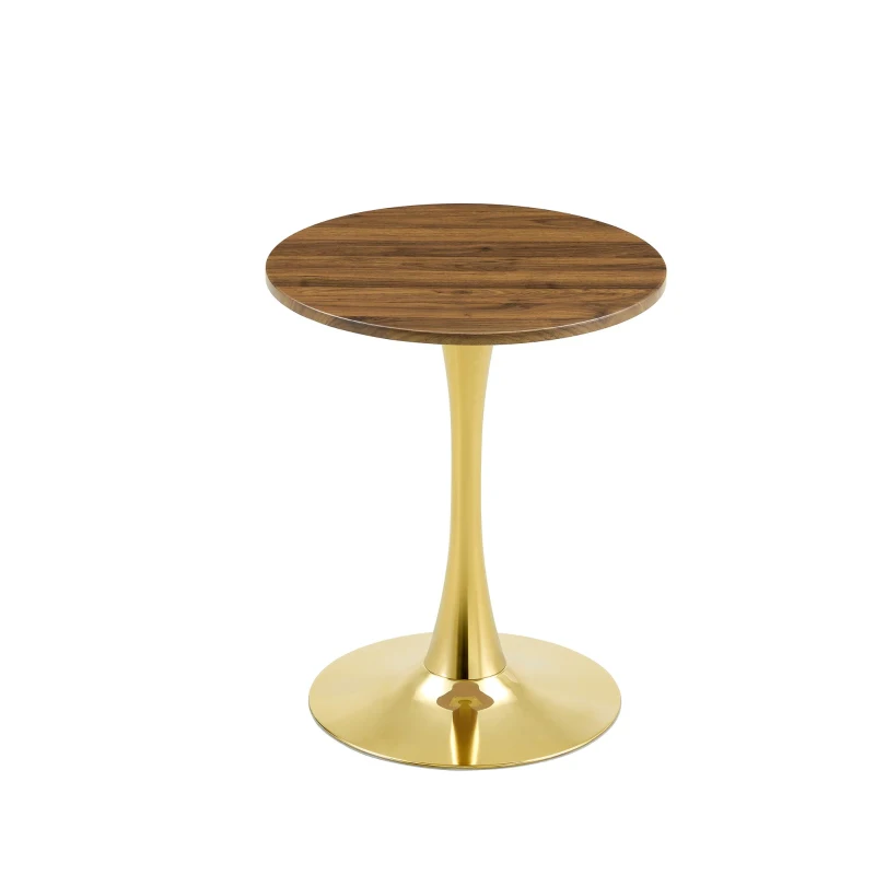 Table d'appoint ronde, style mid-century, pieds antidérapants, usage multifonction, 60x60x72 cm, Noyer